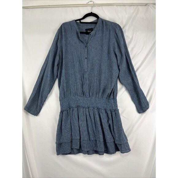 Rails Juliette Salem Stripe Linen-Rayon Midi Dress Women’s Size L - Picture 2 of 16